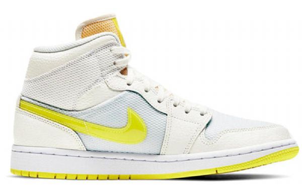 Nike Air Jordan 1 Mid Tops Se Retro Basketball Sko Til Damer Gul