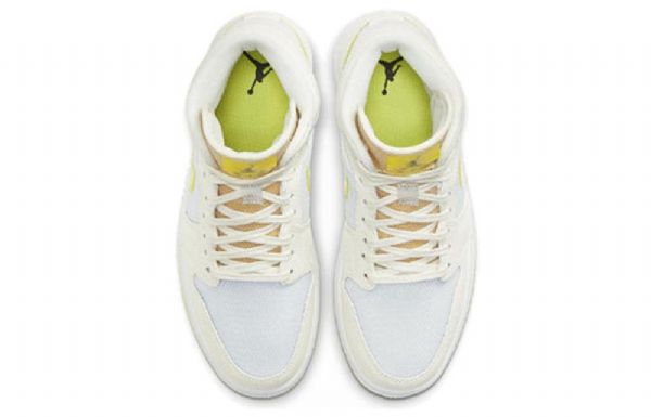 Nike Air Jordan 1 Mid Tops Se Retro Basketball Sko Til Damer Gul