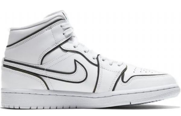 Nike Air Jordan 1 Mid Tops Se Retro Basketball Sko Til Damer Hvid