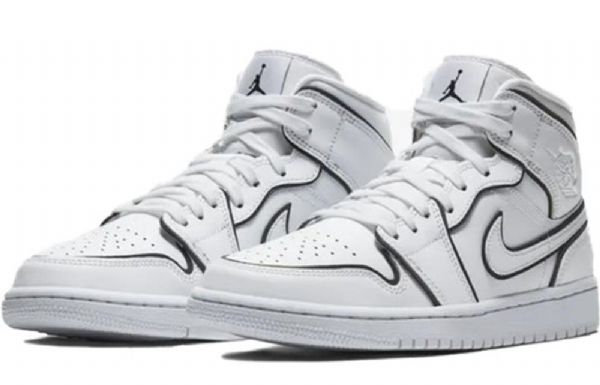 Nike Air Jordan 1 Mid Tops Se Retro Basketball Sko Til Damer Hvid