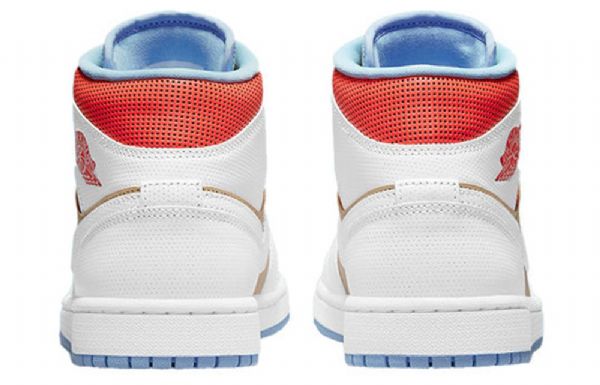 Nike Air Jordan 1 Mid Tops Se Retro Basketball Sko Til Damer Hvid Brun