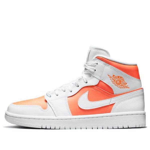 Nike Air Jordan 1 Mid Tops Se Retro Basketball Sko Til Damer Hvid Orange