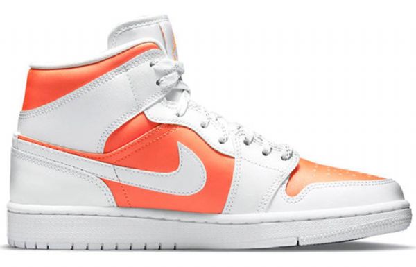 Nike Air Jordan 1 Mid Tops Se Retro Basketball Sko Til Damer Hvid Orange