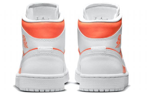Nike Air Jordan 1 Mid Tops Se Retro Basketball Sko Til Damer Hvid Orange