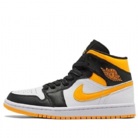 Nike Air Jordan 1 Mid Tops Se Retro Basketball Sko Til Damer Hvid Orange
