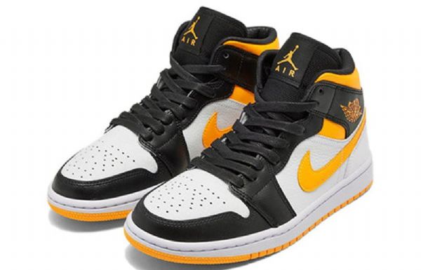 Nike Air Jordan 1 Mid Tops Se Retro Basketball Sko Til Damer Hvid Orange