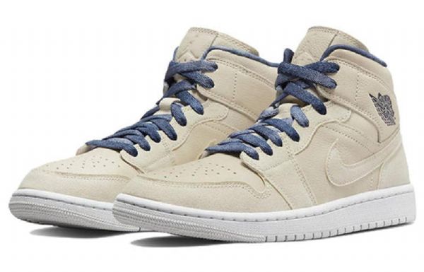 Nike Air Jordan 1 Mid Tops Se Retro Basketball Sko Til Damer Khaki