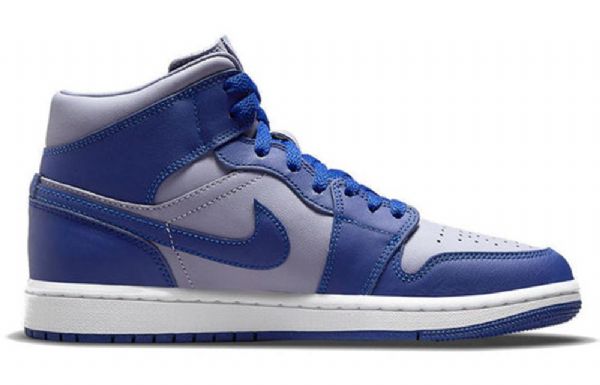 Nike Air Jordan 1 Mid Tops Se Retro Basketball Sko Til Damer Lilla Deep Royal Blå