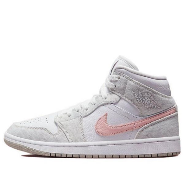 Nike Air Jordan 1 Mid Tops Se Retro Basketball Sko Til Damer Lysegrå