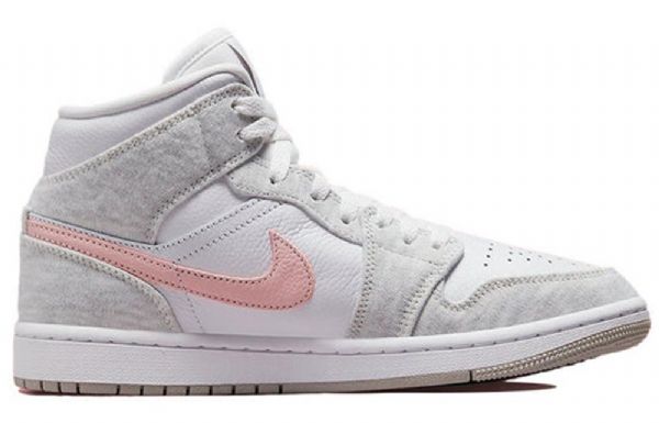Nike Air Jordan 1 Mid Tops Se Retro Basketball Sko Til Damer Lysegrå