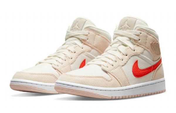 Nike Air Jordan 1 Mid Tops Se Retro Basketball Sko Til Damer Lyserød