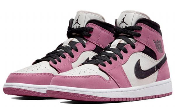 Nike Air Jordan 1 Mid Tops Se Retro Basketball Sko Til Damer Lyserød