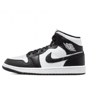 Nike Air Jordan 1 Mid Tops Se Retro Basketball Sko Til Damer Sort Hvid