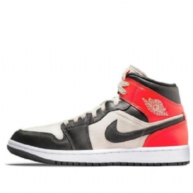 Nike Air Jordan 1 Mid Tops Se Retro Basketball Sko Til Damer Sort Rød