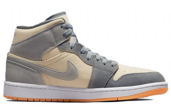 Nike Air Jordan 1 Mid Tops Se Retro Basketball Sko Til Mænd Grå