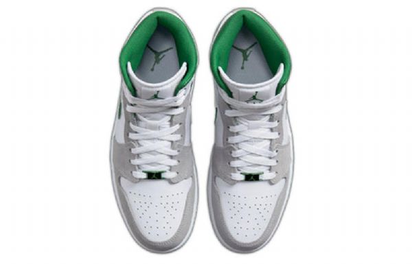 Nike Air Jordan 1 Mid Tops Se Retro Basketball Sko Til Mænd Grå Grøn