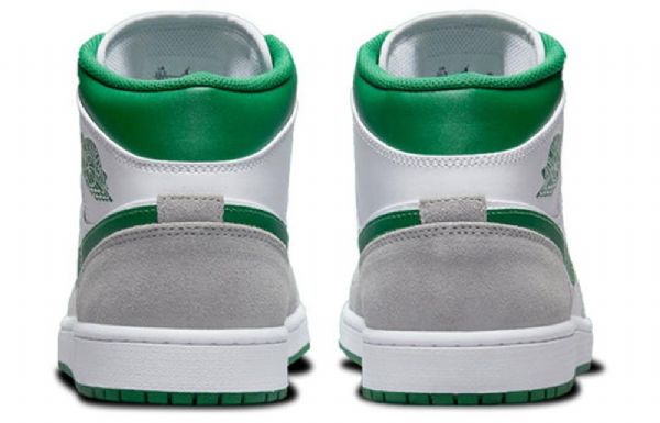 Nike Air Jordan 1 Mid Tops Se Retro Basketball Sko Til Mænd Grå Grøn