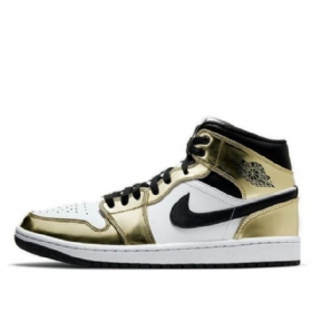 Nike Air Jordan 1 Mid Tops Se Retro Basketball Sko Til Mænd Guld