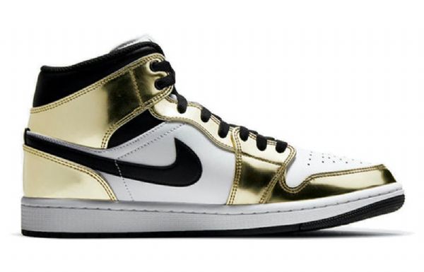Nike Air Jordan 1 Mid Tops Se Retro Basketball Sko Til Mænd Guld
