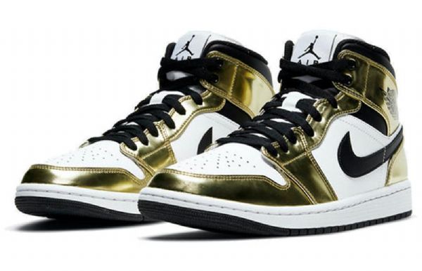 Nike Air Jordan 1 Mid Tops Se Retro Basketball Sko Til Mænd Guld