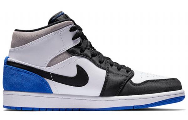 Nike Air Jordan 1 Mid Tops Se Retro Basketball Sko Til Mænd Kongeblå Sort