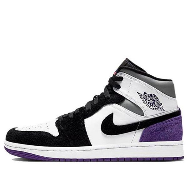 Nike Air Jordan 1 Mid Tops Se Retro Basketball Sko Til Mænd Lilla