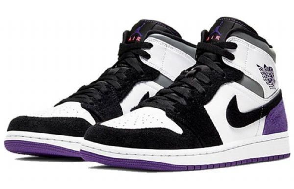 Nike Air Jordan 1 Mid Tops Se Retro Basketball Sko Til Mænd Lilla