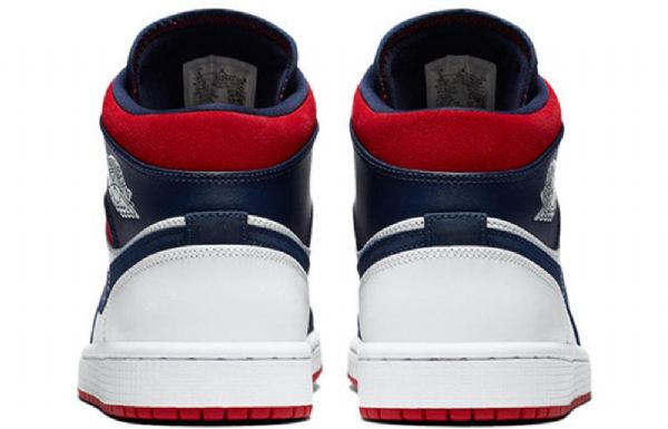 Nike Air Jordan 1 Mid Tops Se Retro Basketball Sko Til Mænd Mørkeblå Hvid