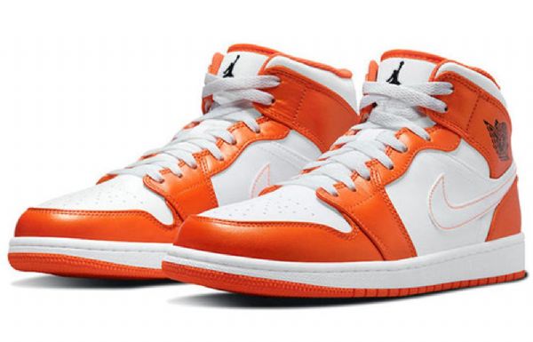 Nike Air Jordan 1 Mid Tops Se Retro Basketball Sko Til Mænd Orange