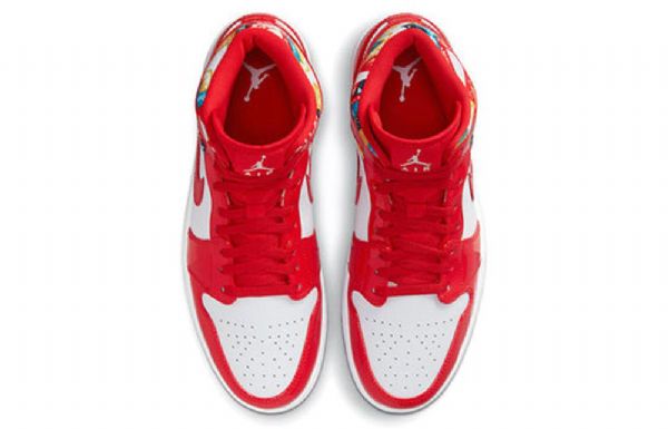 Nike Air Jordan 1 Mid Tops Se Retro Basketball Sko Til Mænd Rød Hvid