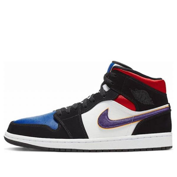 Nike Air Jordan 1 Mid Tops Se Retro Basketball Sko Til Mænd Sort Blå