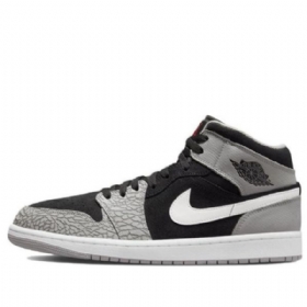 Nike Air Jordan 1 Mid Tops Se Retro Basketball Sko Til Mænd Sort Grå