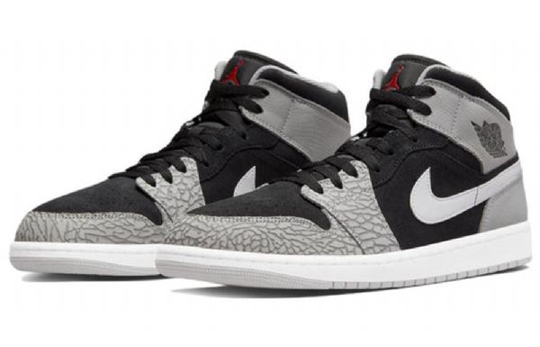 Nike Air Jordan 1 Mid Tops Se Retro Basketball Sko Til Mænd Sort Grå