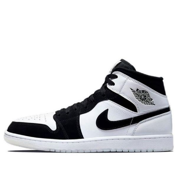 Nike Air Jordan 1 Mid Tops Se Retro Basketball Sko Til Mænd Sort Hvid