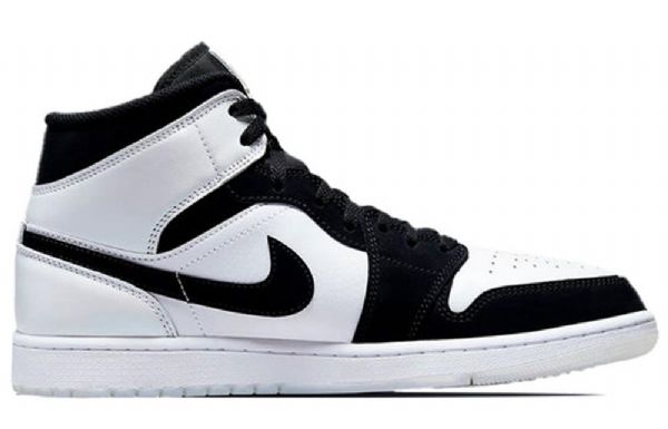Nike Air Jordan 1 Mid Tops Se Retro Basketball Sko Til Mænd Sort Hvid