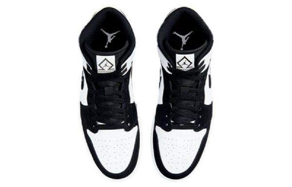 Nike Air Jordan 1 Mid Tops Se Retro Basketball Sko Til Mænd Sort Hvid