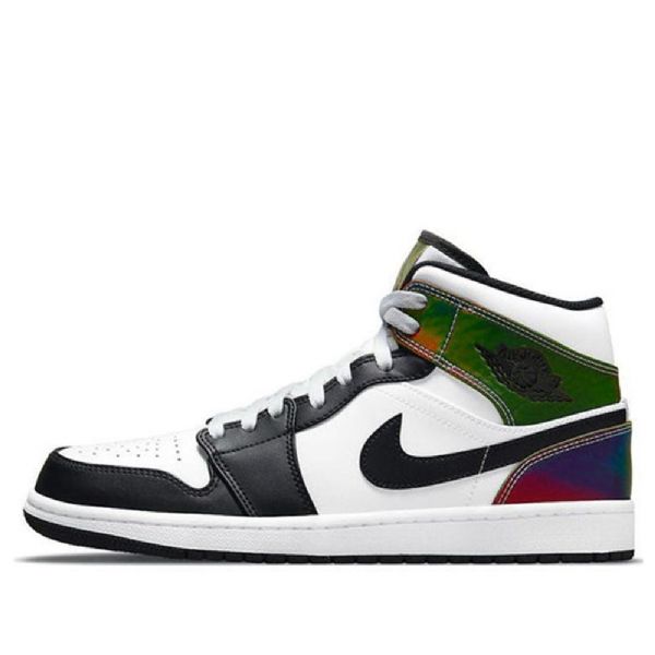 Nike Air Jordan 1 Mid Tops Se Retro Basketball Sko Til Mænd Sort Hvid
