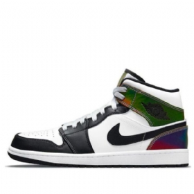 Nike Air Jordan 1 Mid Tops Se Retro Basketball Sko Til Mænd Sort Hvid