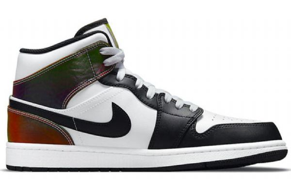 Nike Air Jordan 1 Mid Tops Se Retro Basketball Sko Til Mænd Sort Hvid
