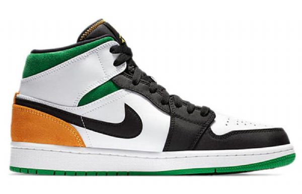 Nike Air Jordan 1 Mid Tops Se Retro Basketball Sko Til Mænd Sort Hvid Brun