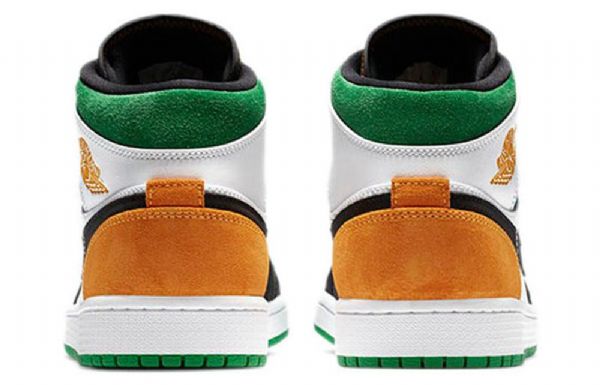 Nike Air Jordan 1 Mid Tops Se Retro Basketball Sko Til Mænd Sort Hvid Brun