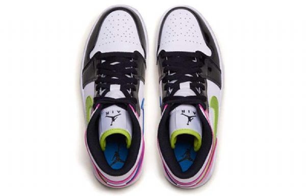 Nike Air Jordan 1 Mid Tops Se Retro Basketball Sko Til Mænd Sort Hvid Fuchsia