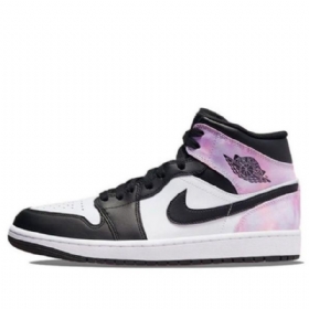 Nike Air Jordan 1 Mid Tops Se Retro Basketball Sko Til Mænd Sort Lilla
