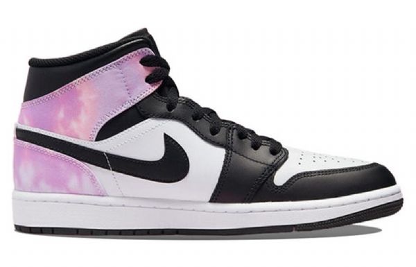 Nike Air Jordan 1 Mid Tops Se Retro Basketball Sko Til Mænd Sort Lilla
