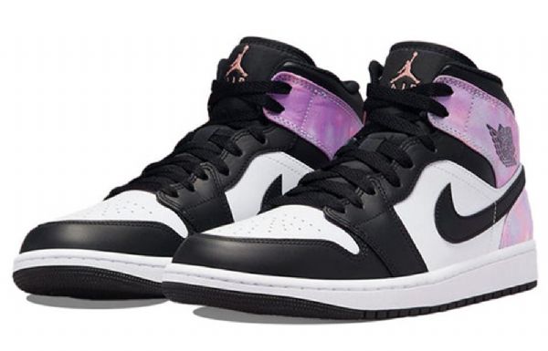 Nike Air Jordan 1 Mid Tops Se Retro Basketball Sko Til Mænd Sort Lilla