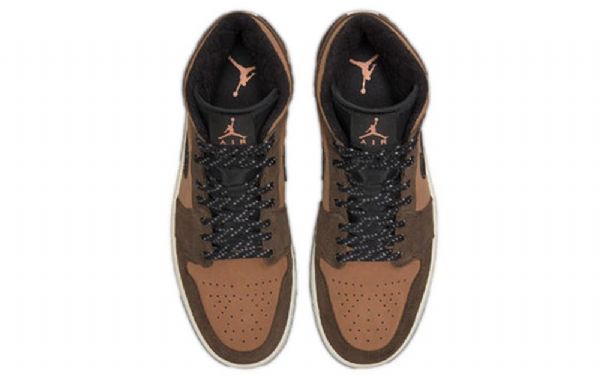 Nike Air Jordan 1 Mid Tops Se Retro Basketballsko Til Mænd Mørk Chokoladebrun