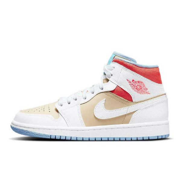 Nike Air Jordan 1 Mid Tops Se Sesamsko Til Damer Flerfarvet