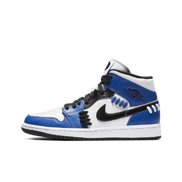 Nike Air Jordan 1 Mid Tops Se Sisterhood Sko Til Mænd Blå