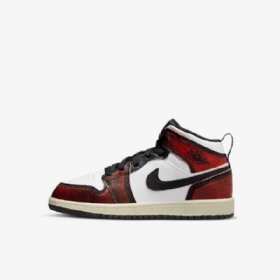 Nike Air Jordan 1 Mid Tops Se Sko Til Børn Sort Hvid