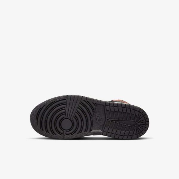 Nike Air Jordan 1 Mid Tops Se Sko Til Børn Sort Hvid